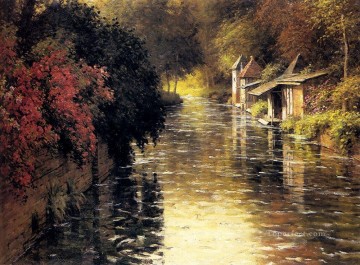 Un paisaje de río francés Louis Aston Knight Pinturas al óleo